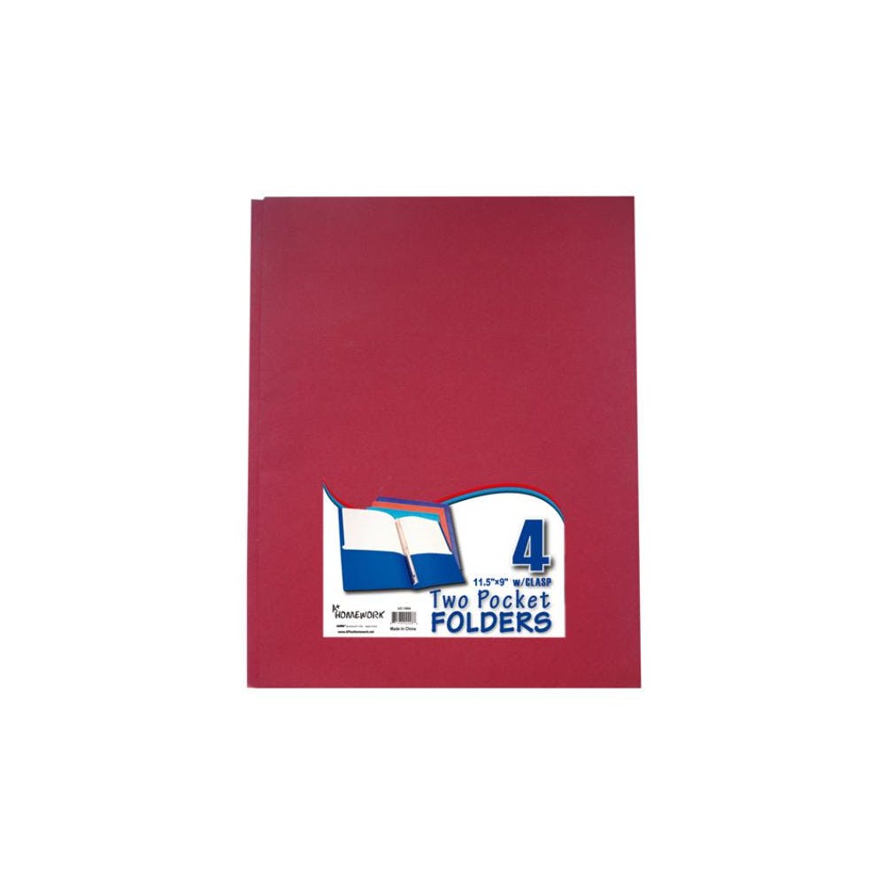 2 Pocket Folders with 3 Prongs - Assorted Colors 4 Pack 3
