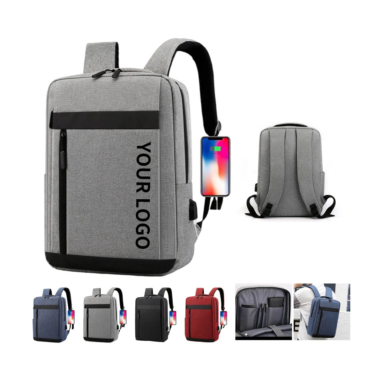 Work Backpack with Charging Port and Nylon Shell