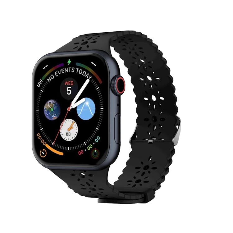 Apple Watch Lace Bands - Black Silicone 38mm/40mm/41mm 3