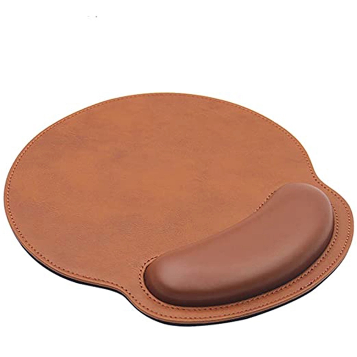 Leather Oval Mousepad with Wrist Rest