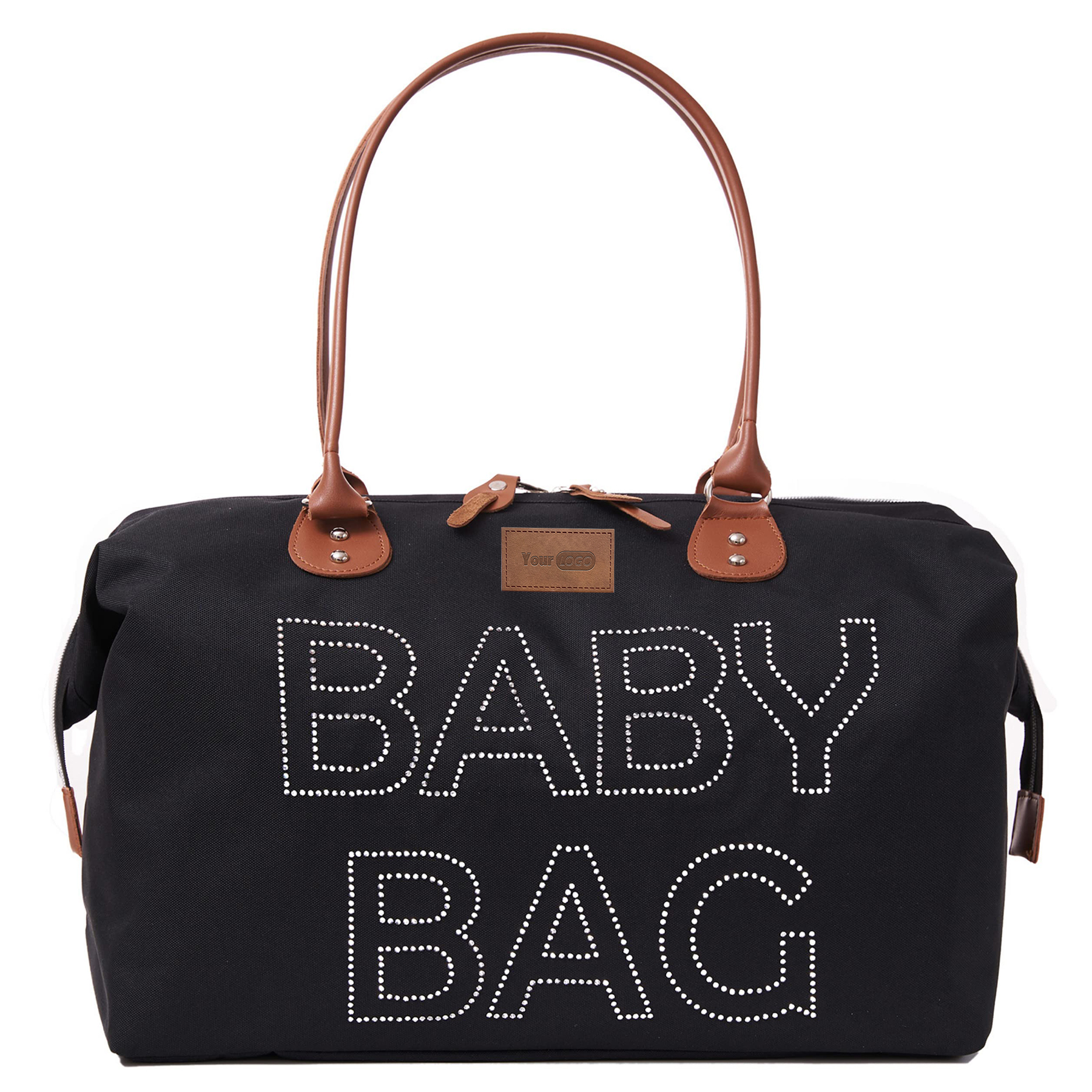 Polyester Baby Diaper Hospital Tote Duffelbag black 3