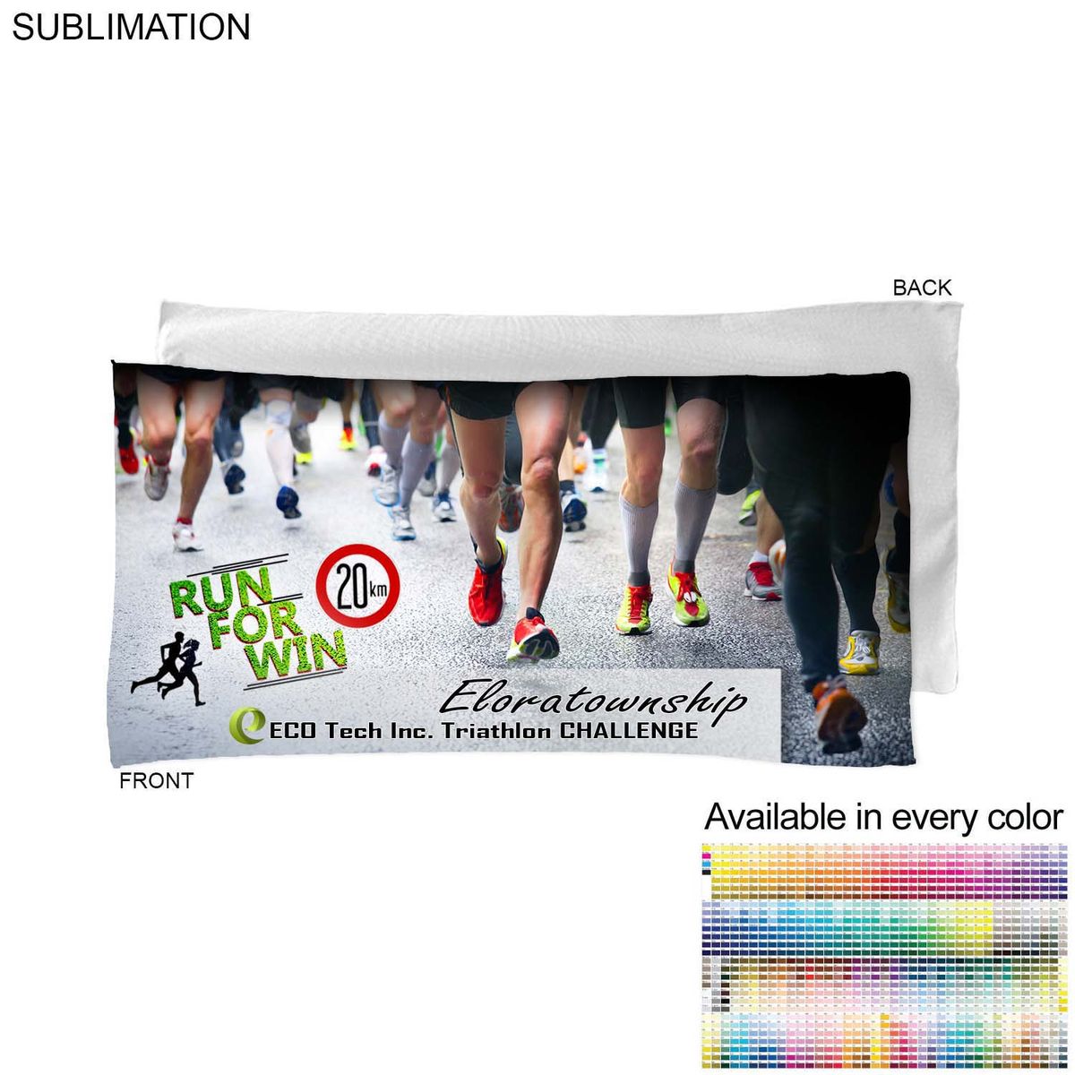 fiel Absorbent Microfiber Dri-Lite Terry Marathon Towel 22x44 Sublimated Edge to Edge 1 side #SU463W-6