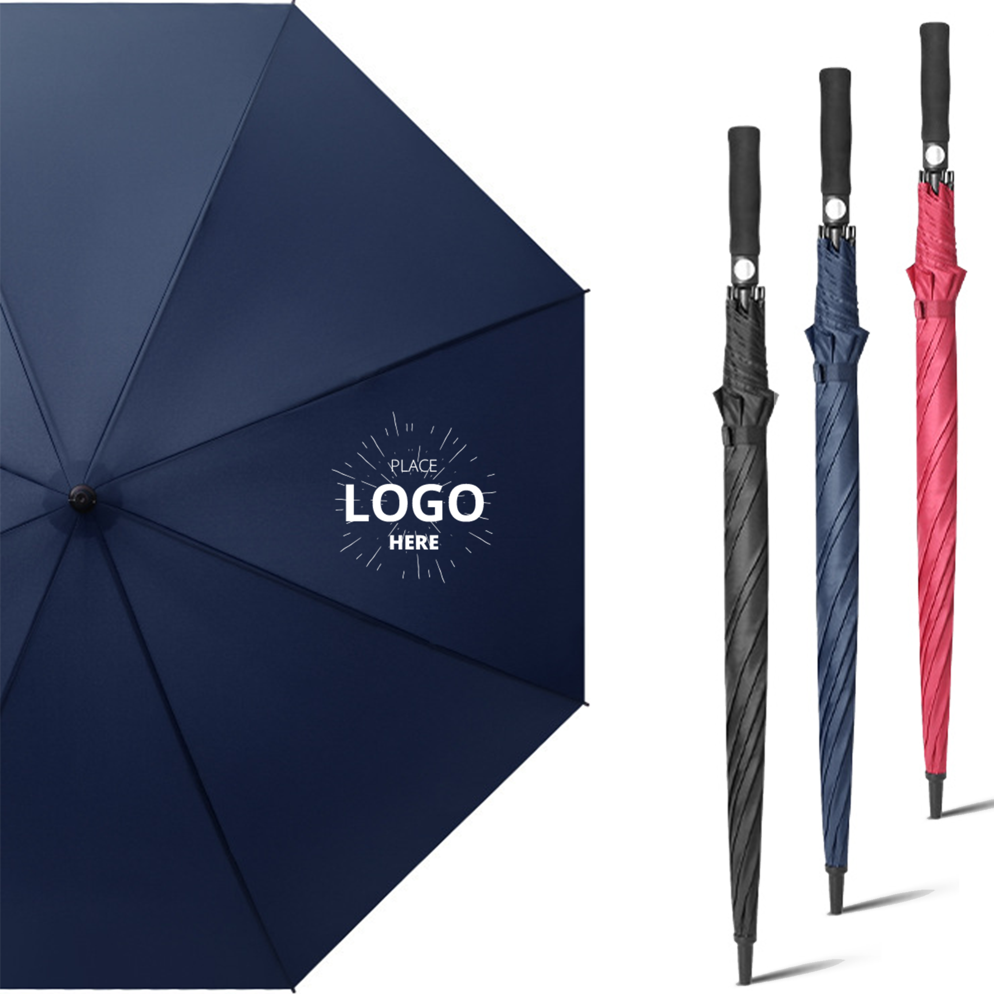 Wind Resistant Large Canopy Golf Stick Umbrella 2