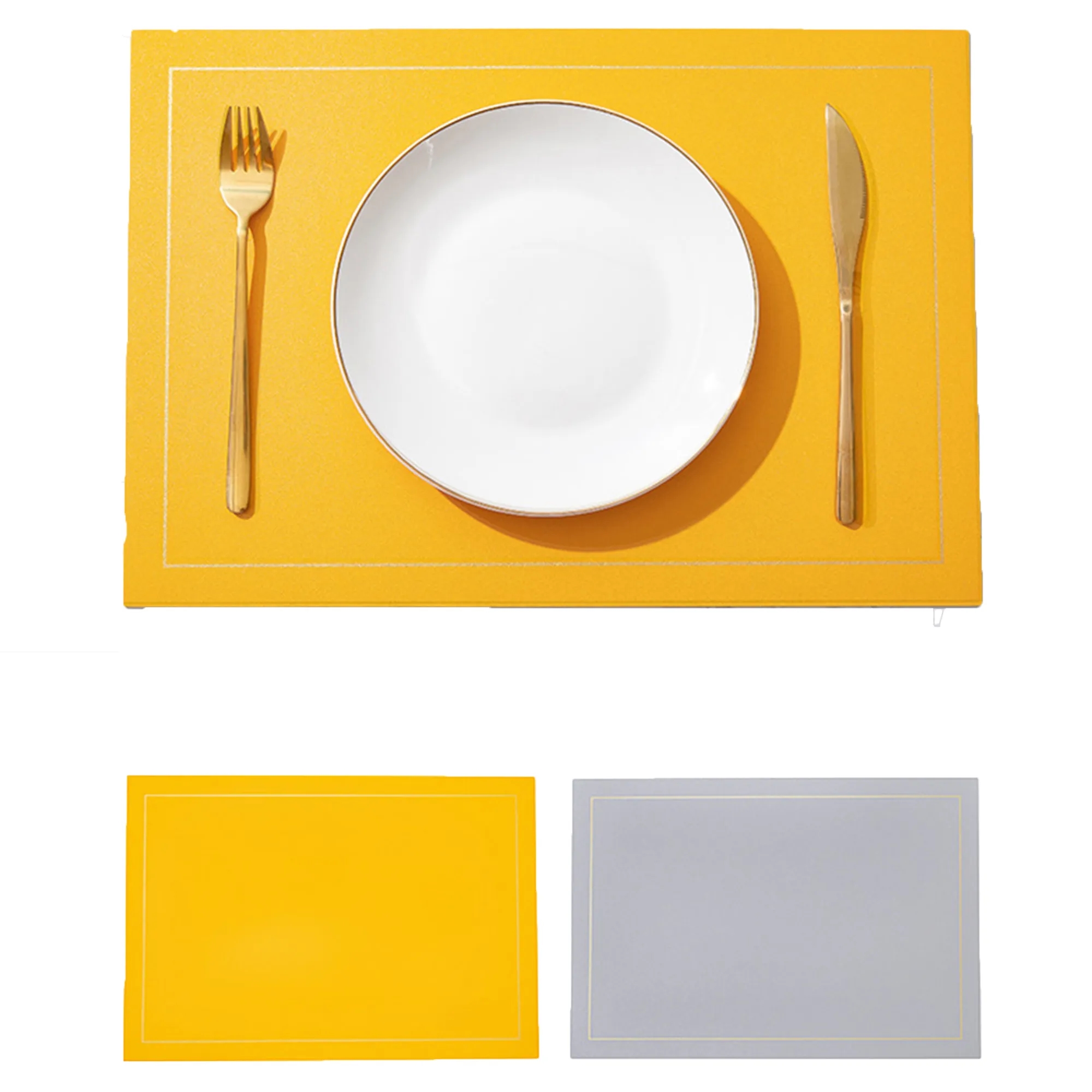 Square Leather Dining Mat 25