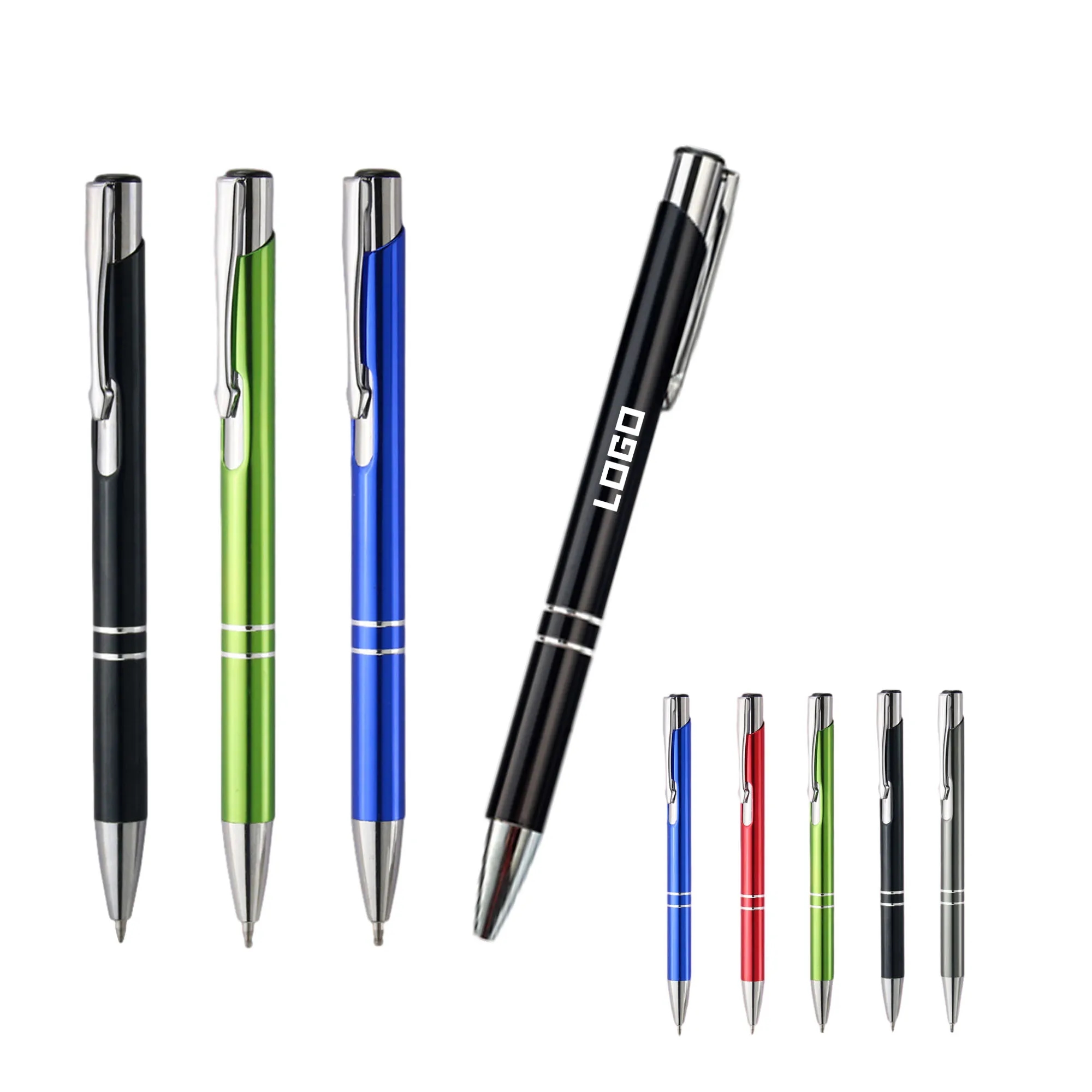 MOQ 100 Office Double Ring Metal Ballpoint Pen 8