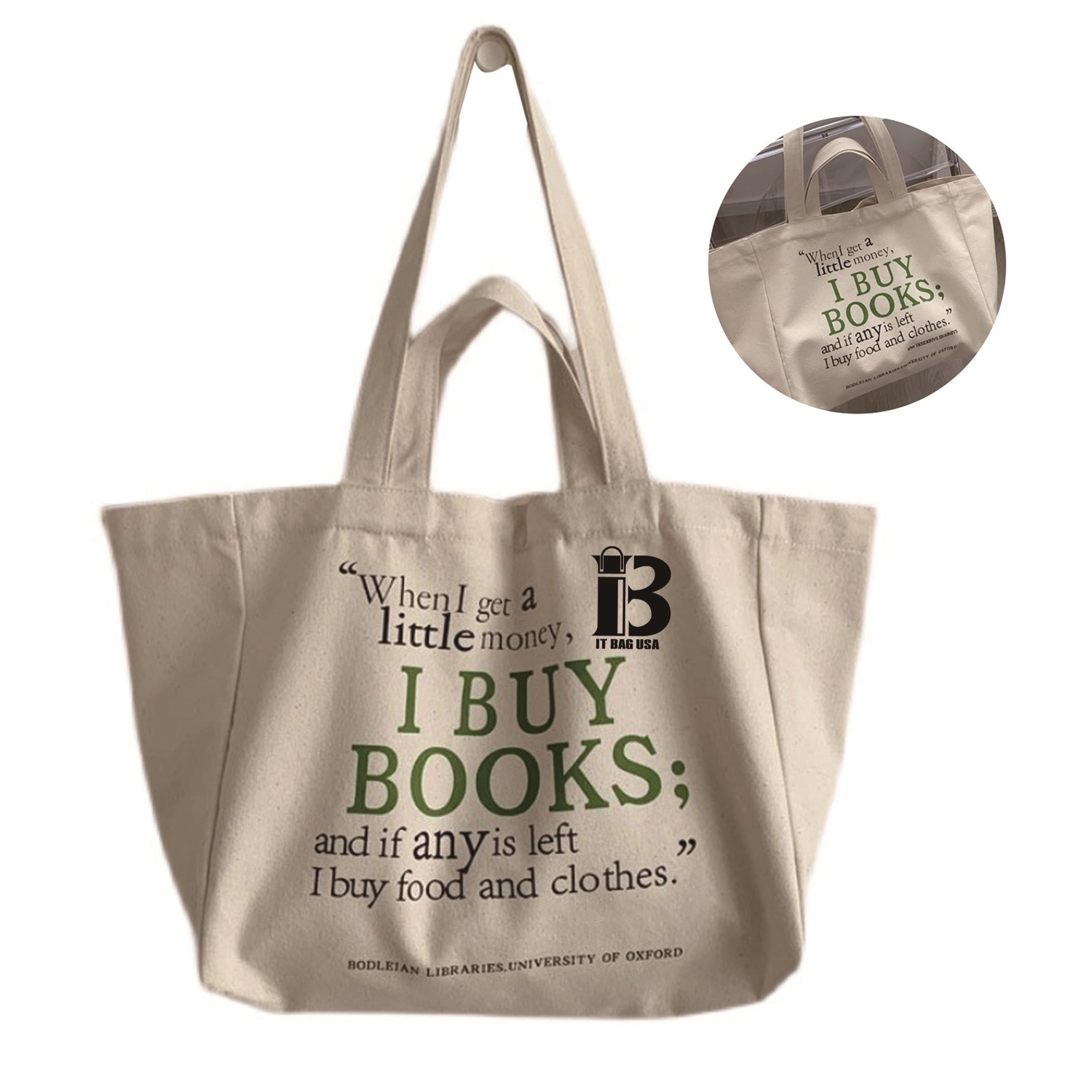 Large Letter Canvas Handbag Tote Bag