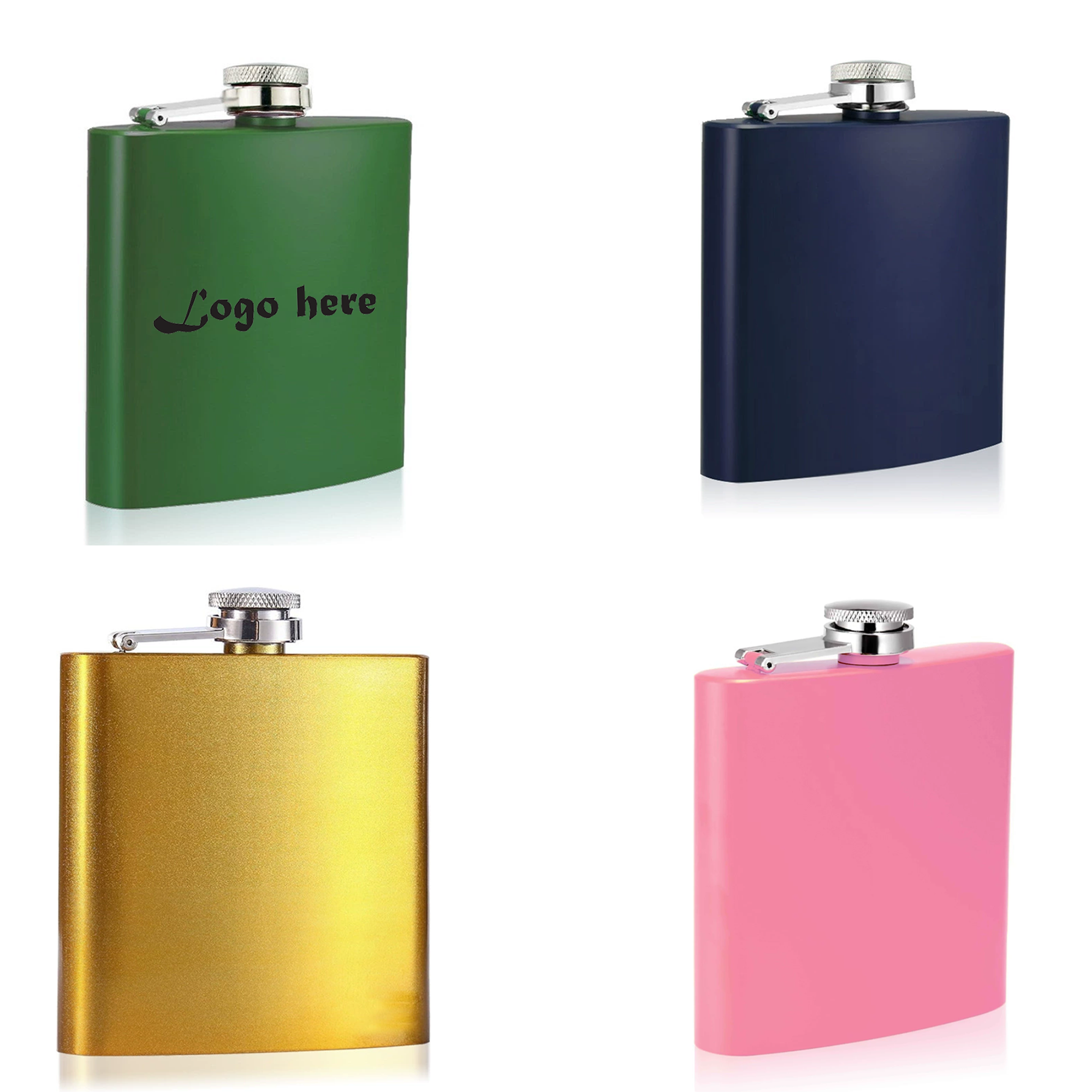 Outdoor 6OZ Portable Stainless Steel Shiny Hip Flask 3