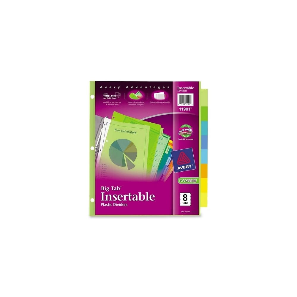 Big Tab Index Dividers - 8 Tabs Plastic Multicolor 3