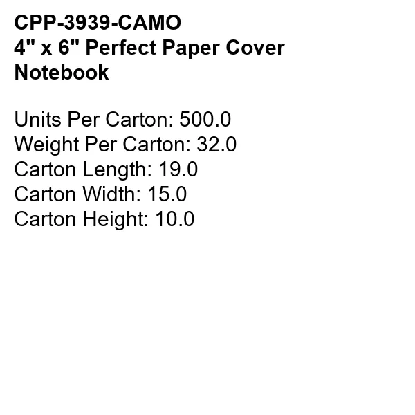 4" X 6" PERFECT PAPER COVER NOTEBOOK 2
