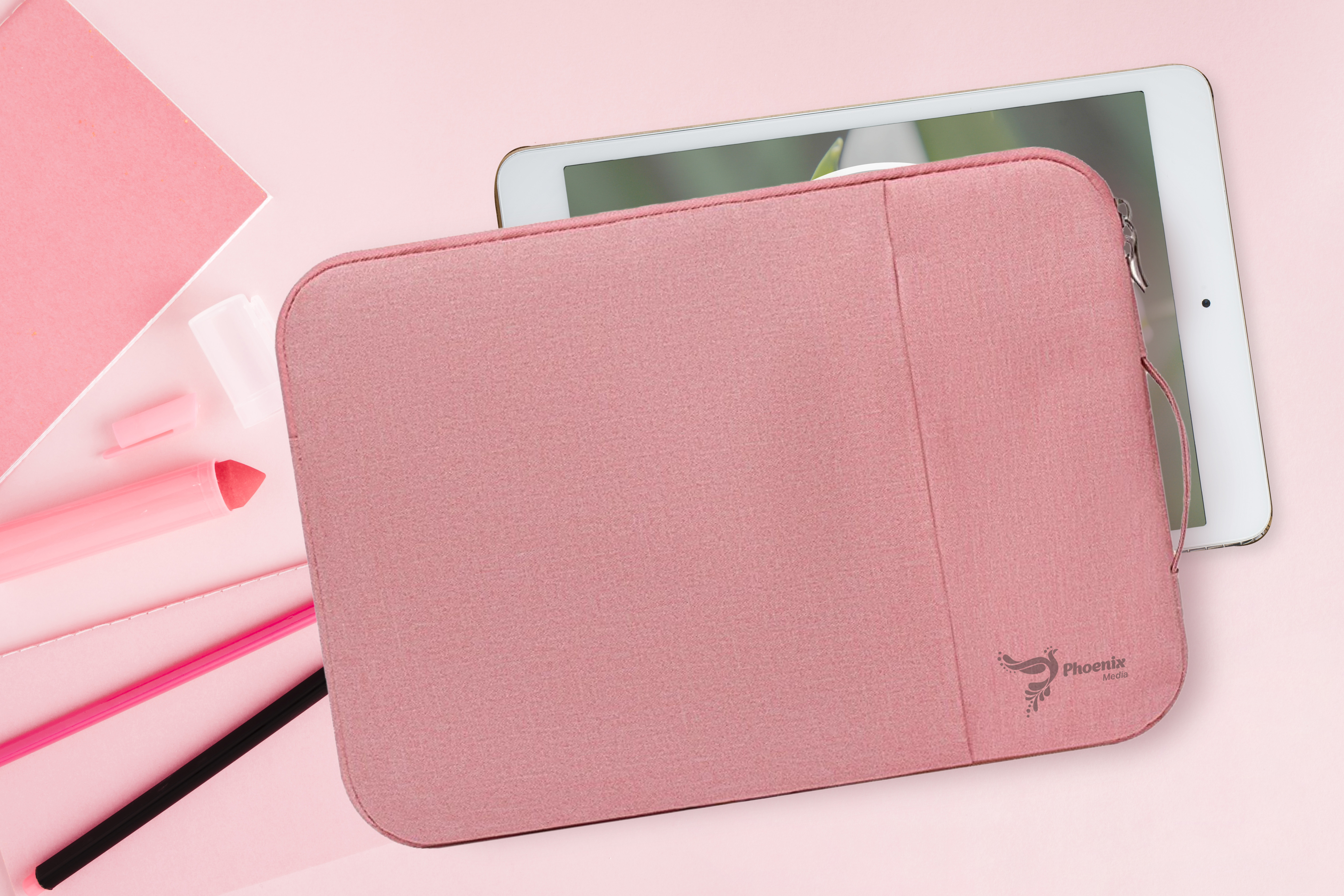 Jacquard Laptop Sleeve with Front Pocket and Carry Handle 11