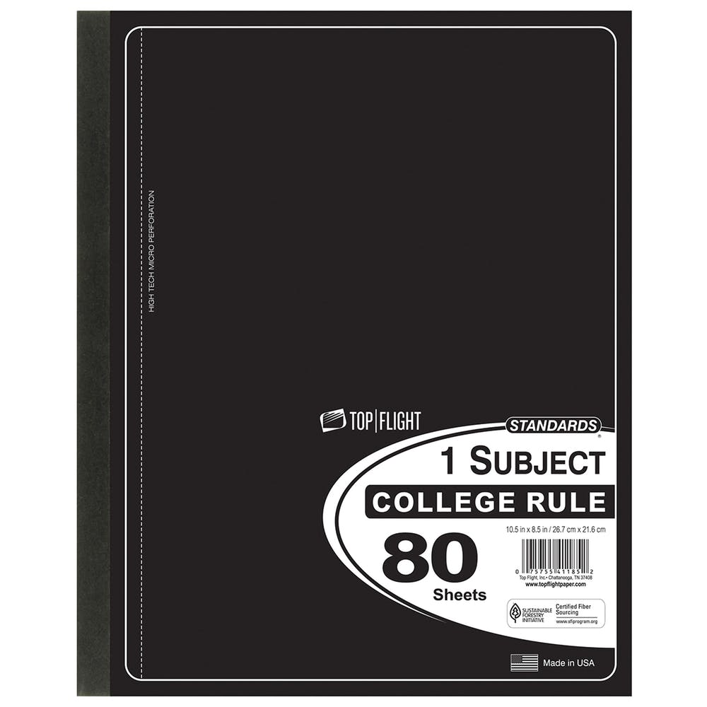 1 Subject Hinged Notebook - College Ruled 80 Sheets 5 Colors 2