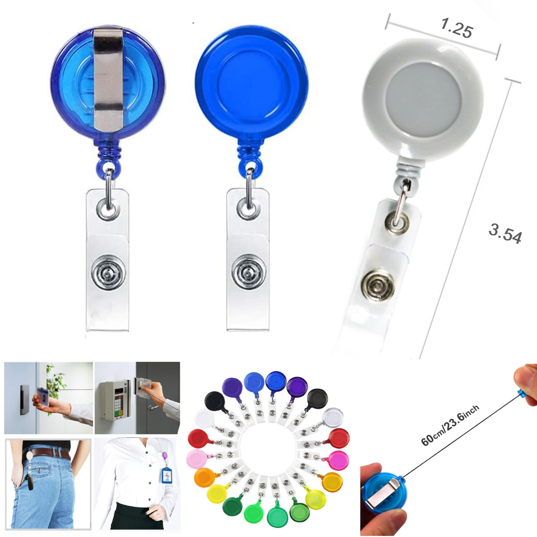 Retractable Badge Reel Clips Holder