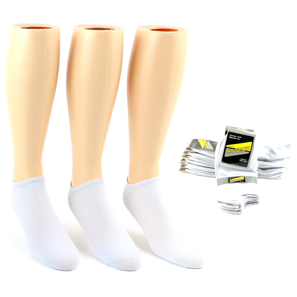 Men's No-Show Socks - White Size 10-13 3