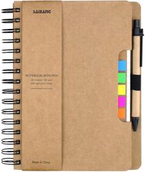 Spiral Notebook Business Notepad with Sticky Notes