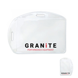 4.27" W x 3.05" H - Multi-Directional Clear Vinyl Badge Holder (1 Color Imprint)