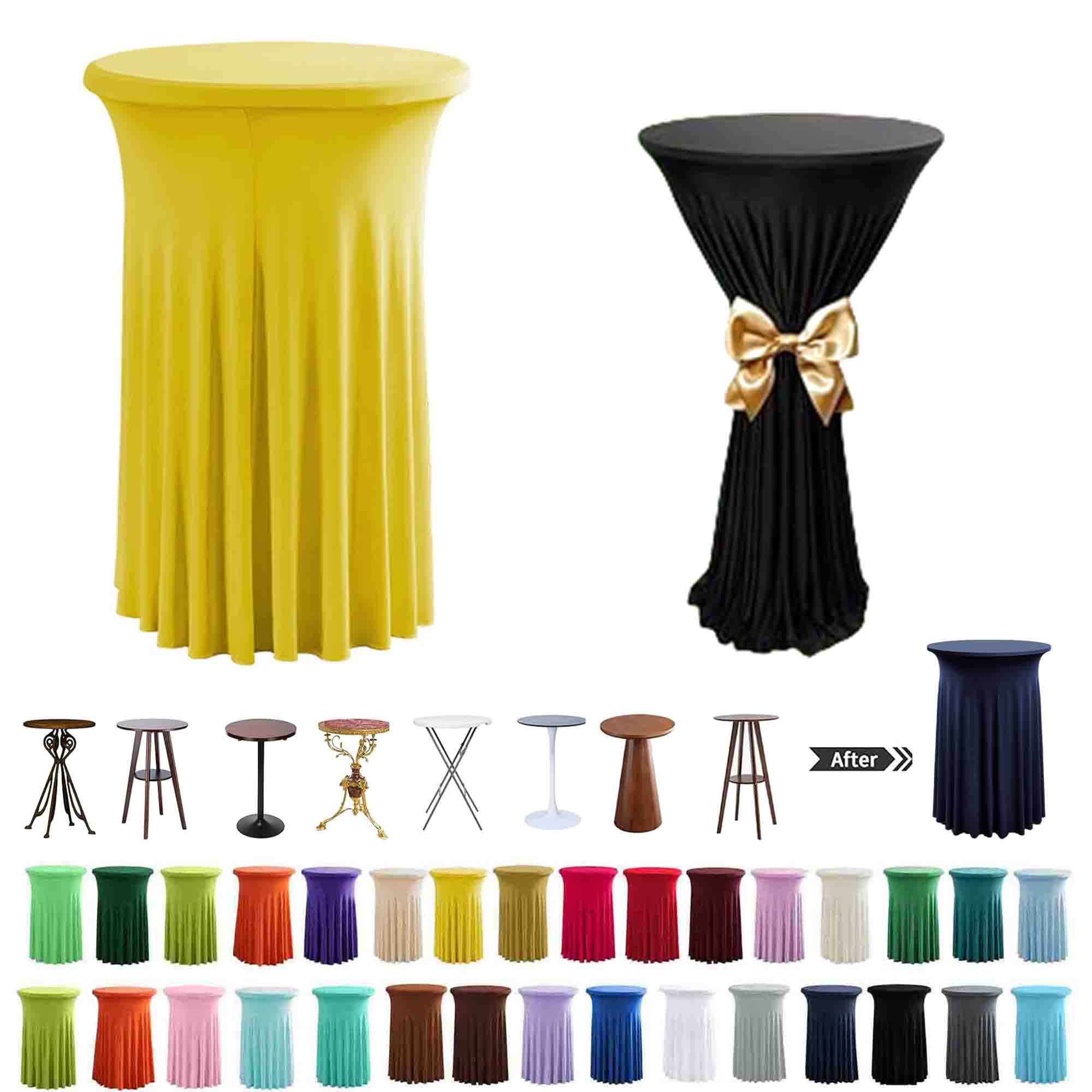 Round Spandex Cocktail Tablecloths with Skirt 3