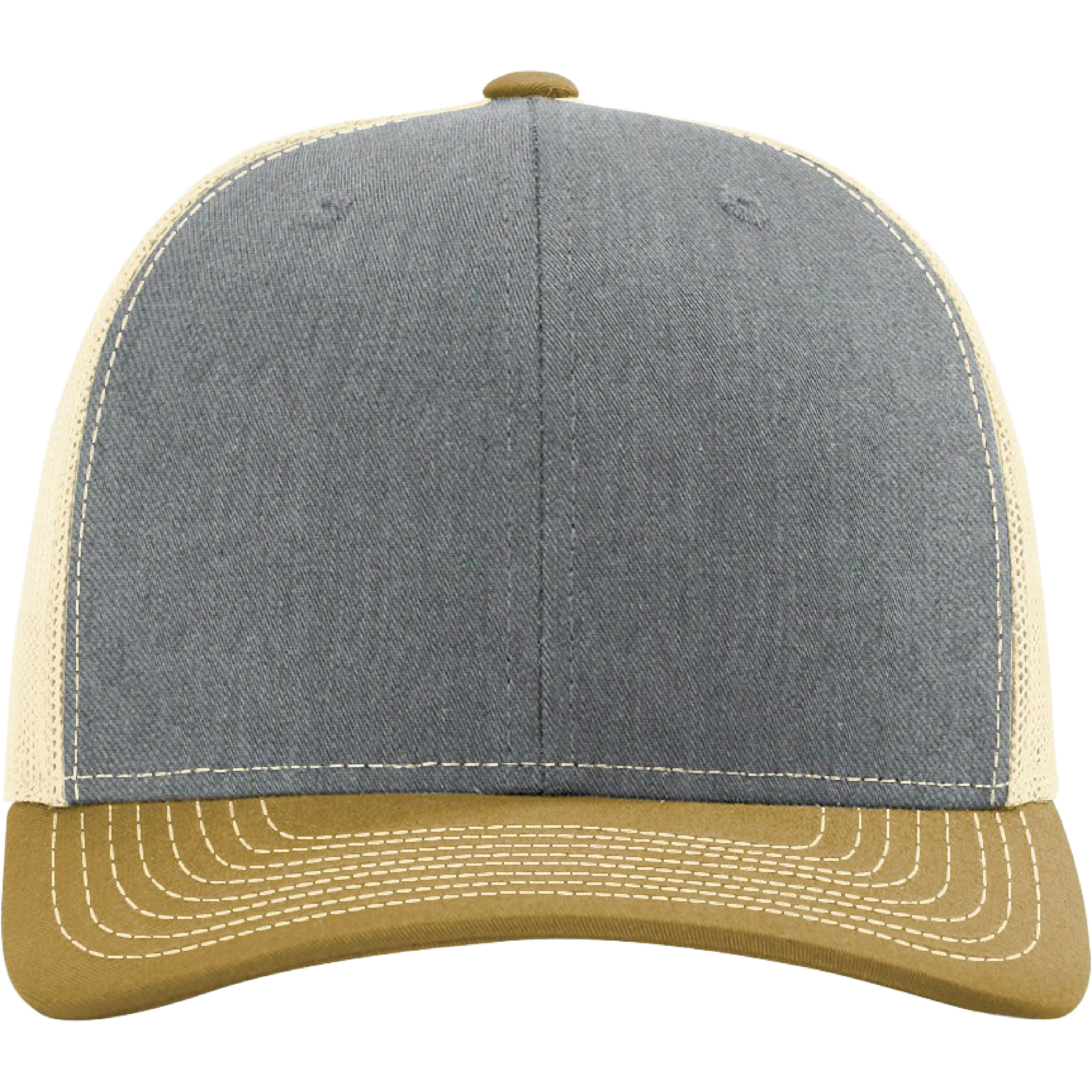 Richardson 112 6-Panel Snapback Trucker Hat w/Leatherette Adhesive Patches or Embroidery 493