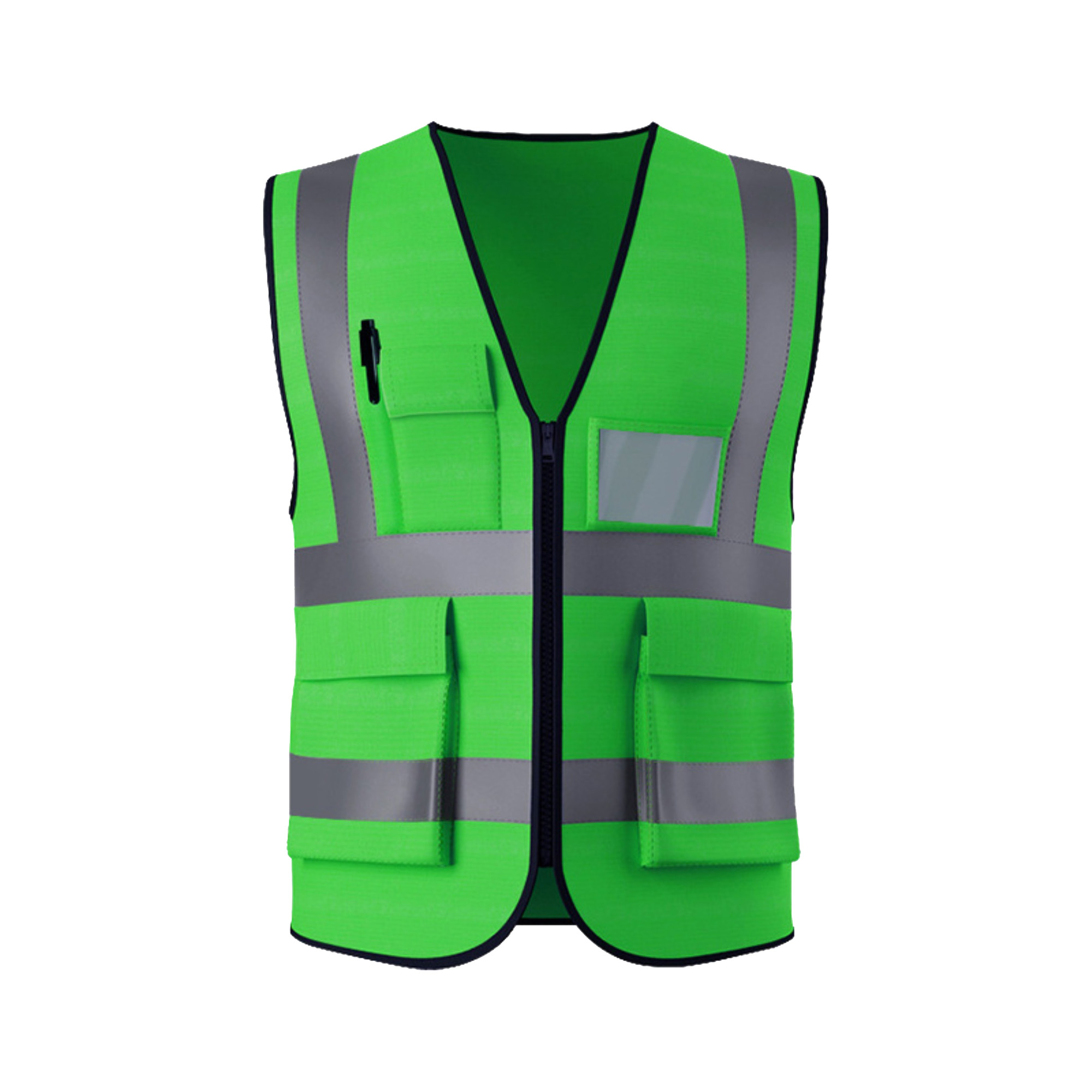 Fluorescent Work Vest With Reflective Strips 16