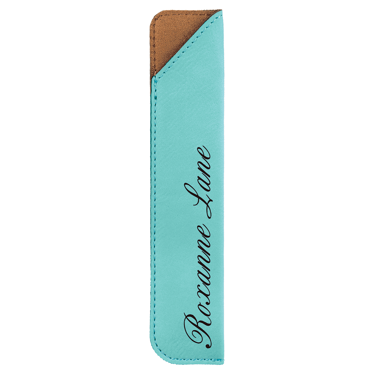 6 1/4" Teal Leatherette Pen Sleeve 3