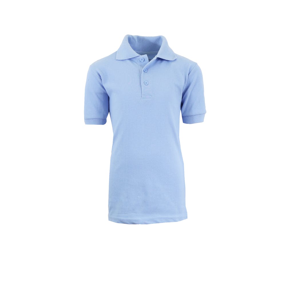 Boys' Uniform Polo Shirts - Light Blue Short Sleeve Size 18 2
