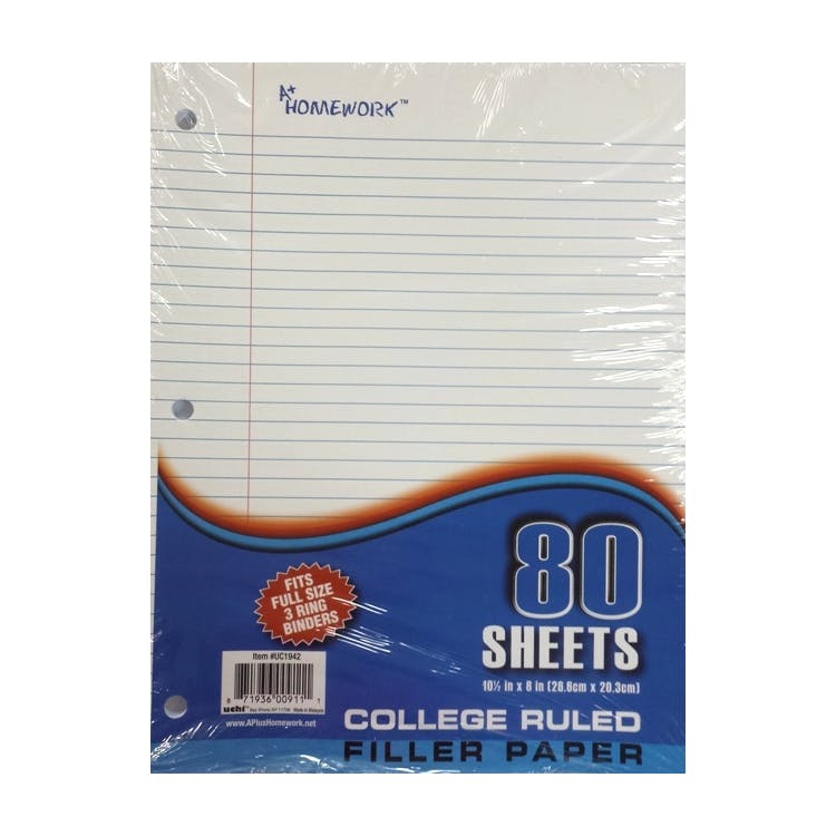 College Ruled Filler Paper - 80 Sheets 3