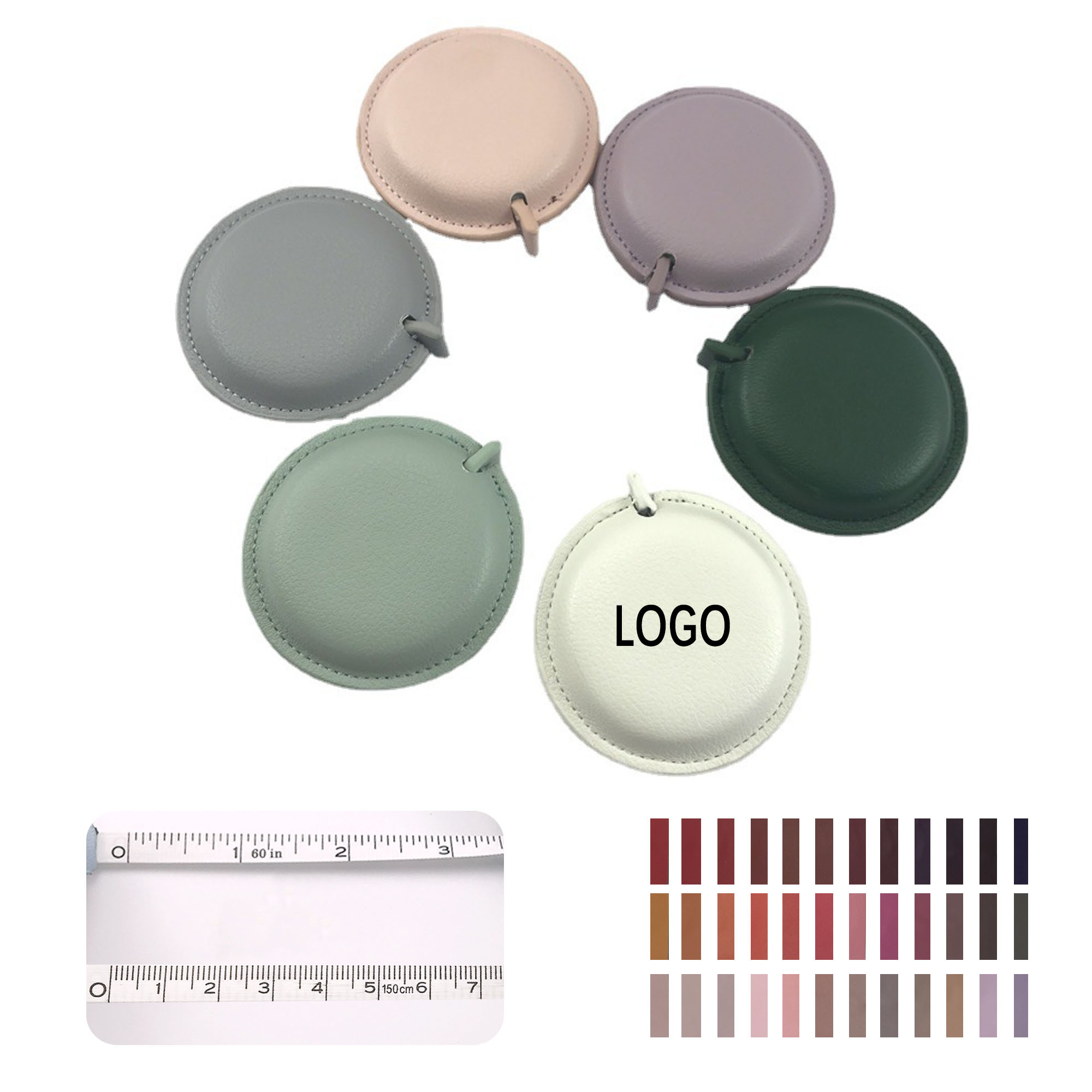 PU Leather Round Measuring Tape Retractable