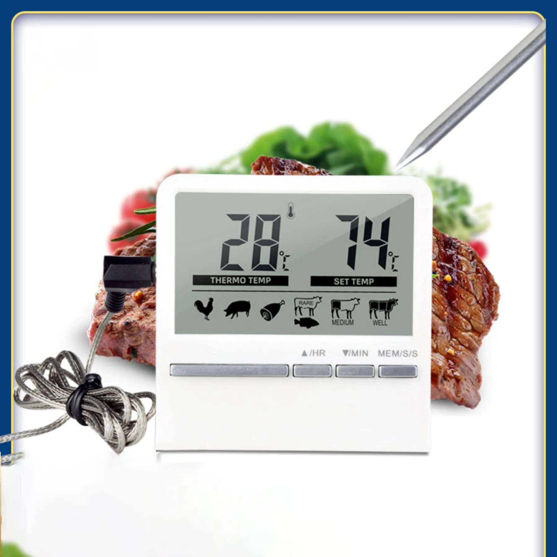 LCD Large Screen Meat Thermometer 12