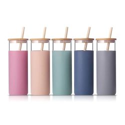 Glass Tumbler With Bamboo Lid