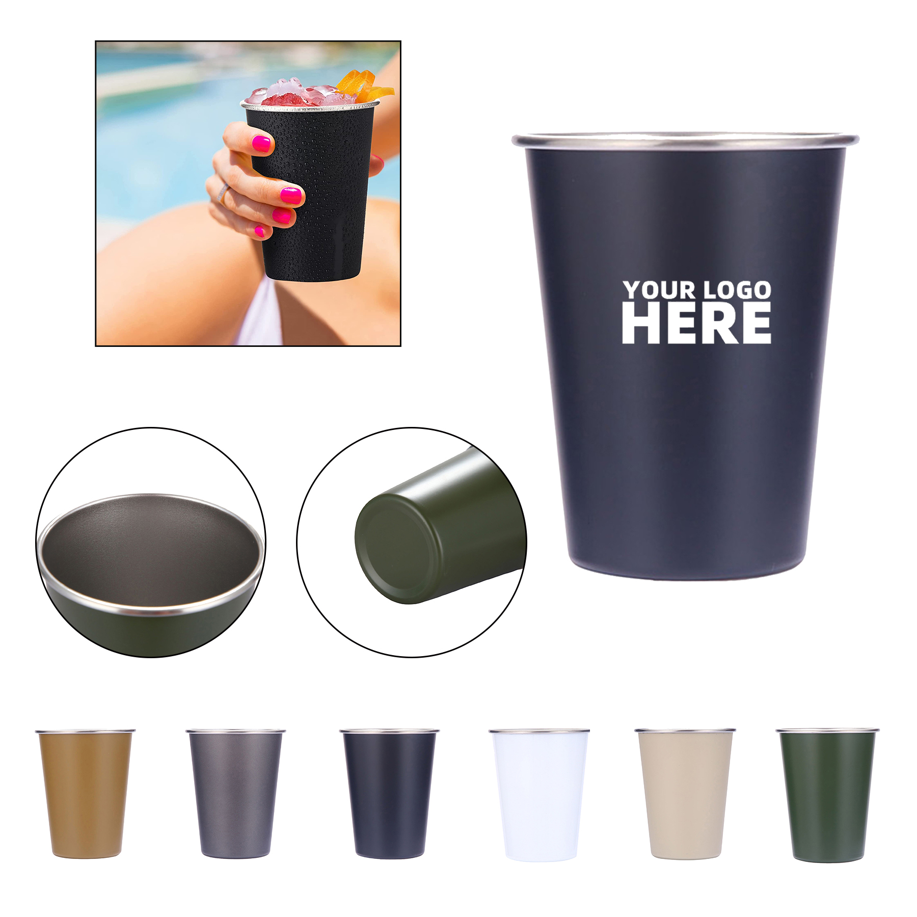 Stainless Steel Pint Cups