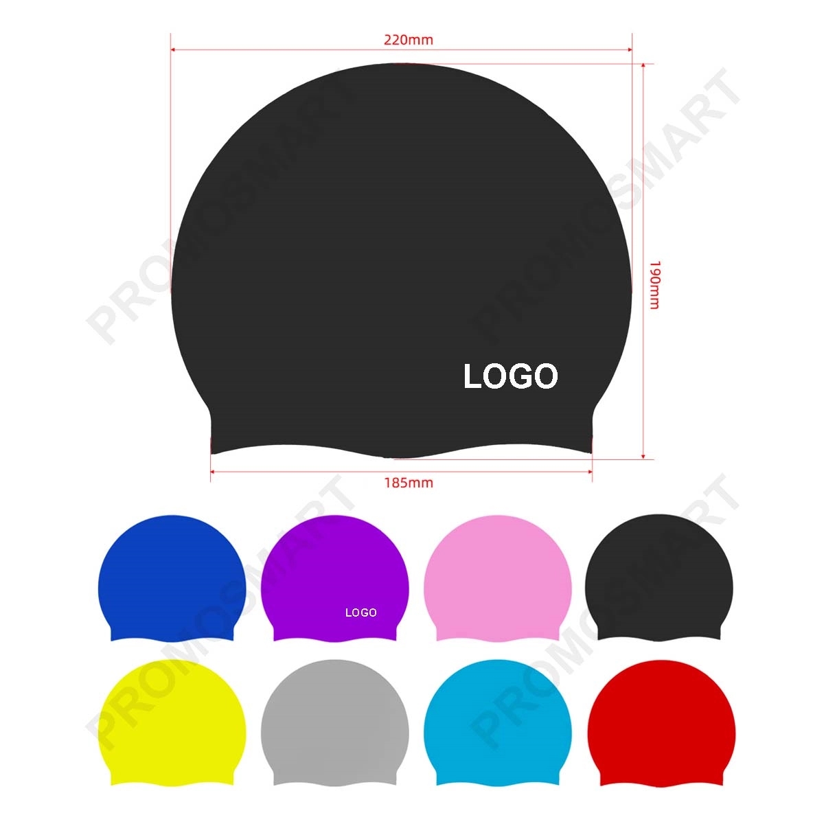 Solid Color Silicone Swimming Cap