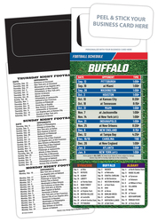 Pro Football Schedule Magnet - Peel and Stick Business Card (3.5x9)