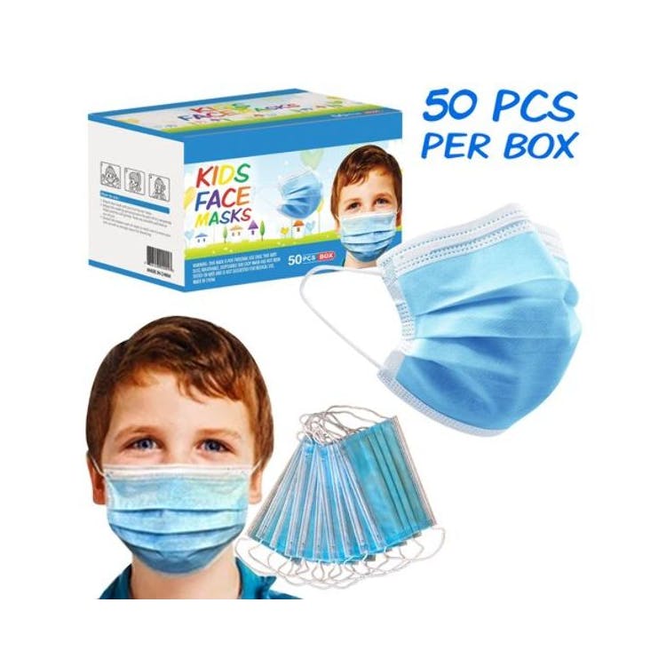 Kids' Face Masks - Blue 50/Box 3