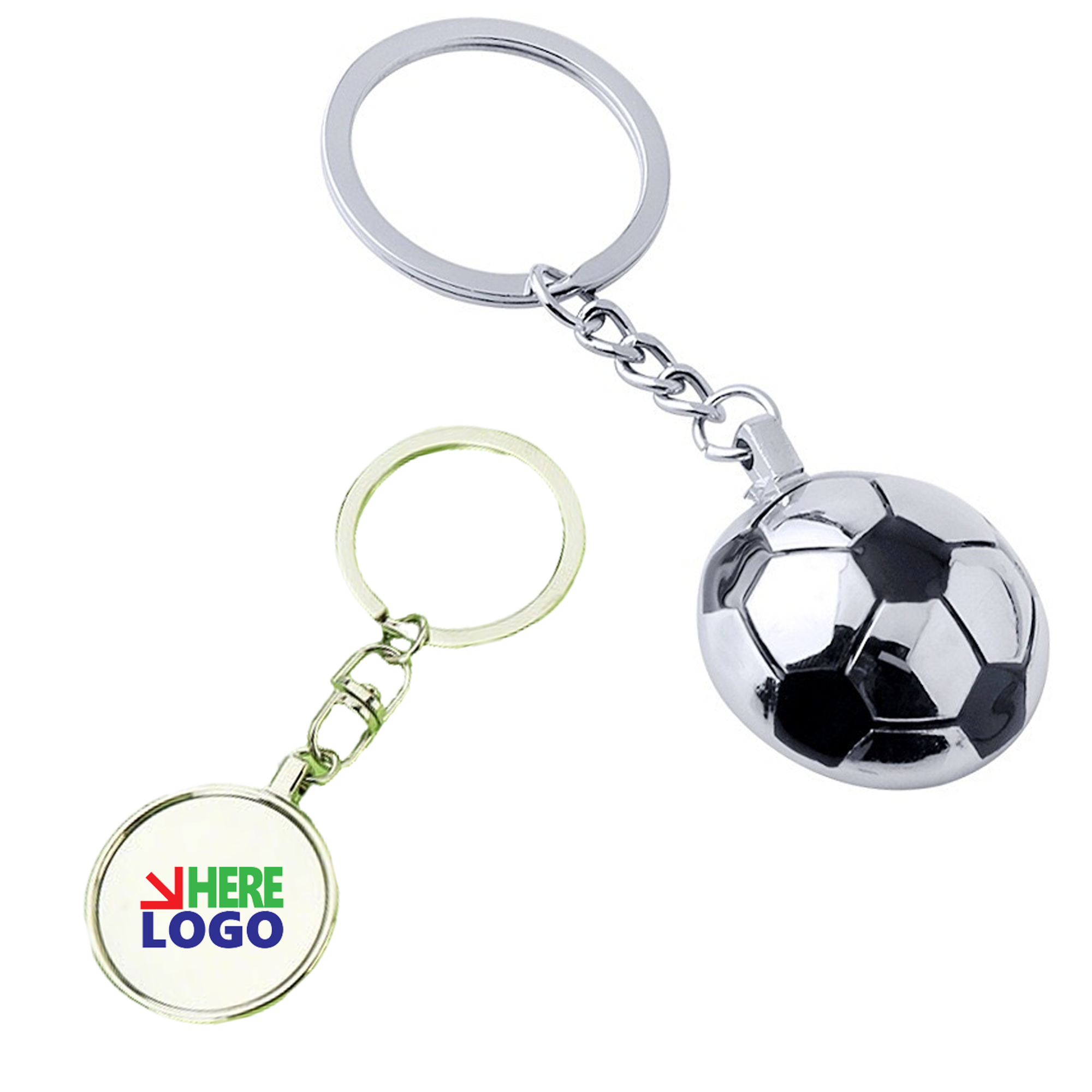 Soccer Pitch & Ball Team Fan Souvenir Keychain