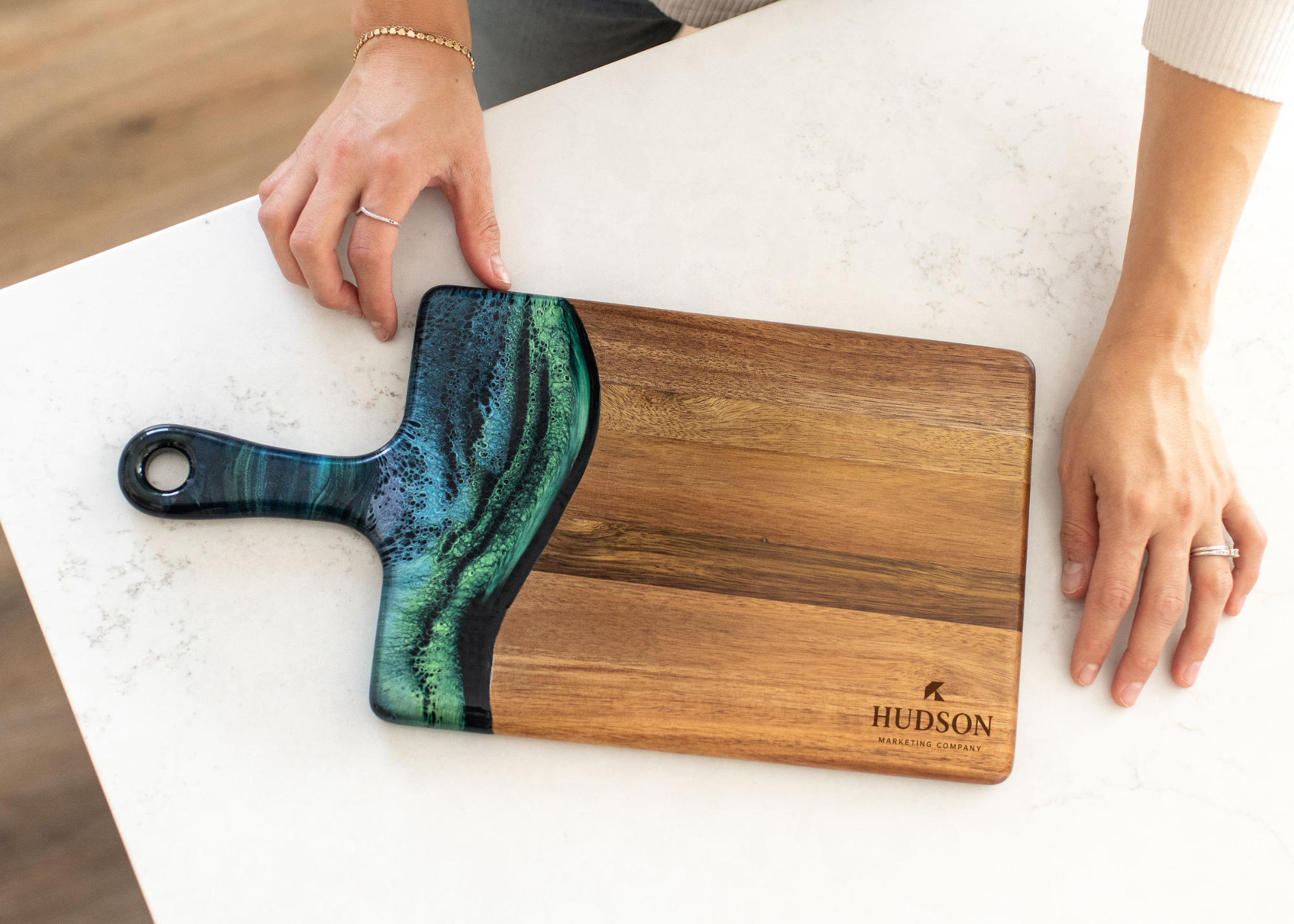 Cheese board/charcuterie board/cutting boardResin Accented Medium board 8"x16"