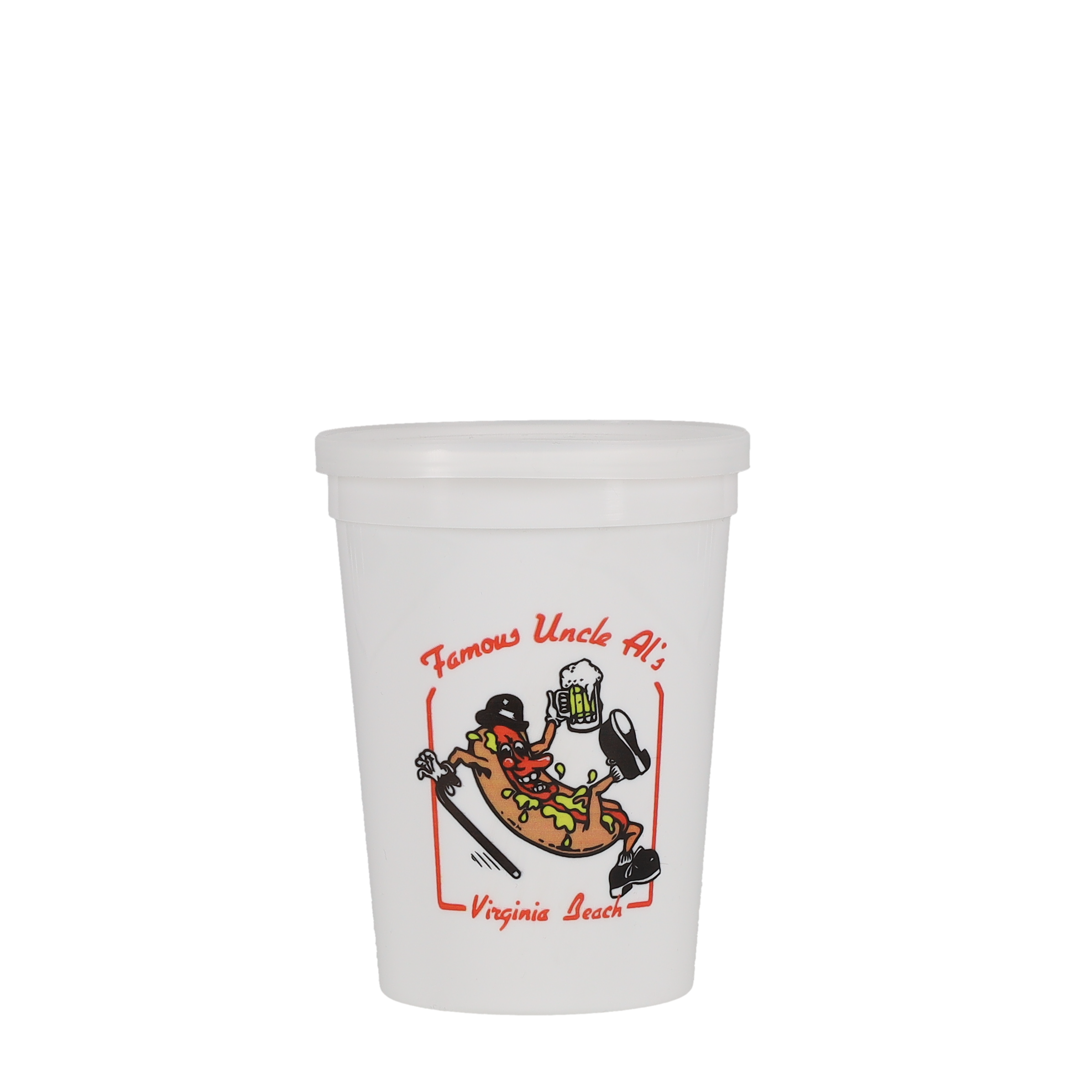 12 oz Stadium Cup Straw Slot Molded Lid Natural 4