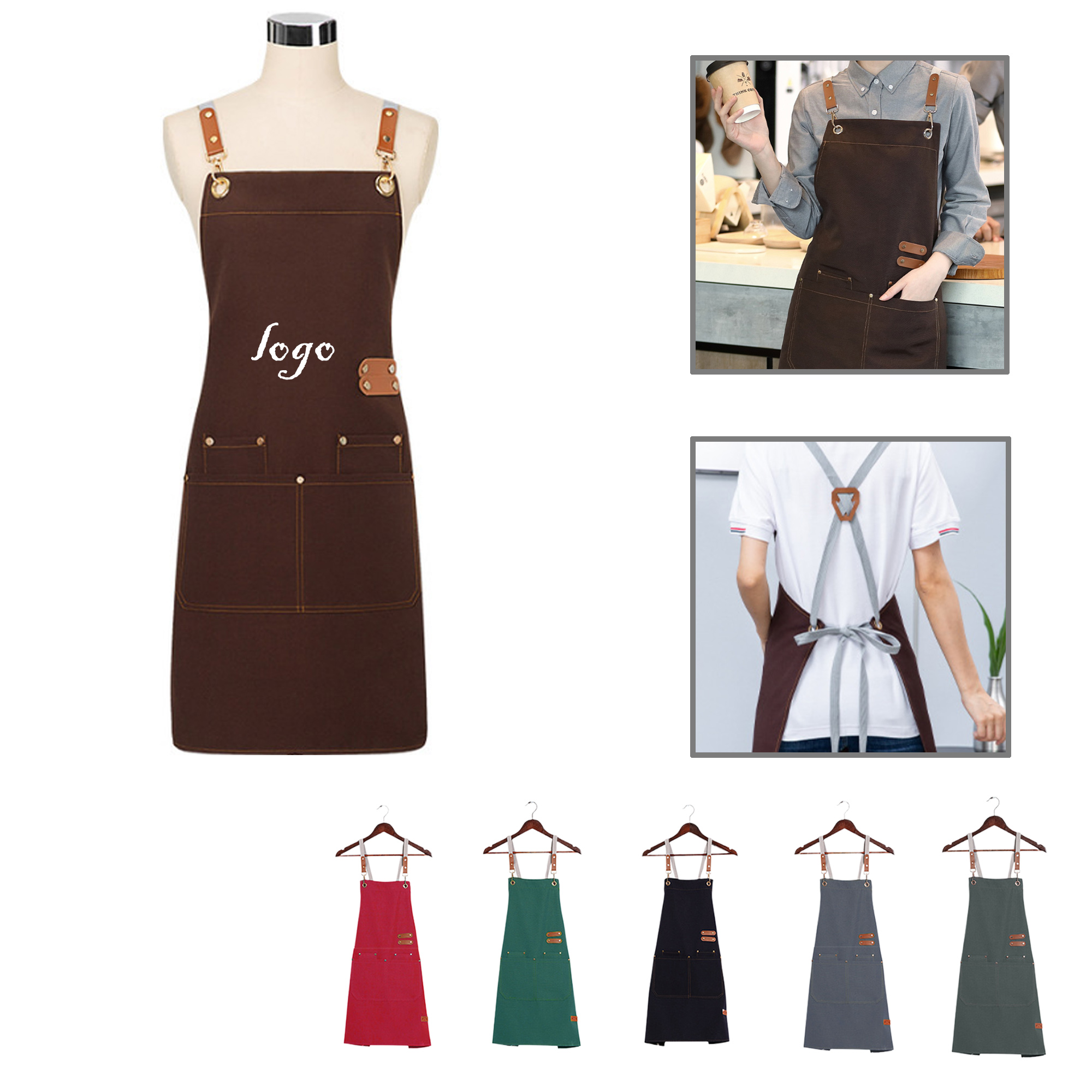 MOQ25 Waterproof Oil-Resistant Canvas Apron