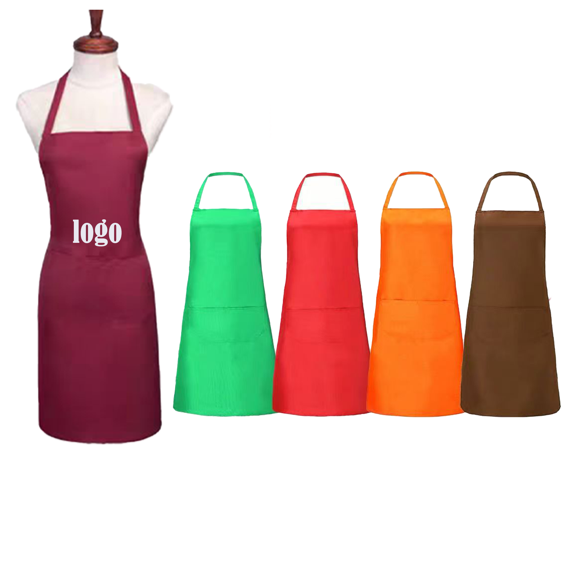 Adjustable Unisex Comfortable Bib Apron With 2 Pocket For Home MOQ50