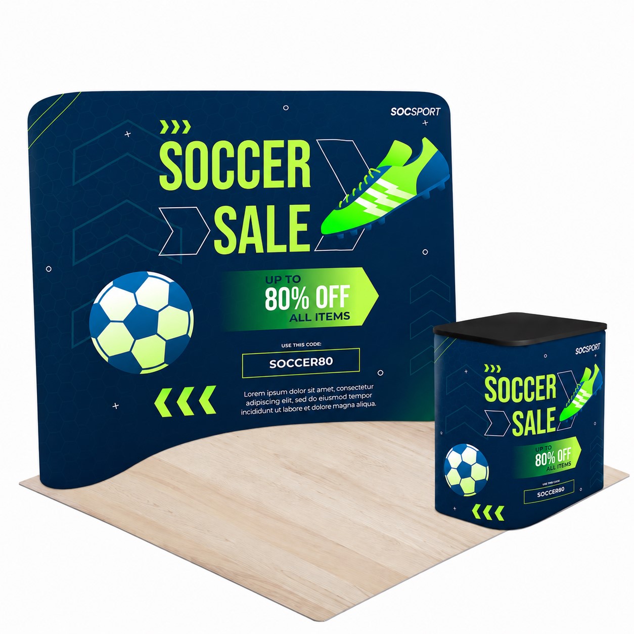 10' Curved Back Wall Trade Show Display Kit