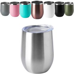 12 Oz. Double Wall Insulated Travel Tumbler w/Clear Lid