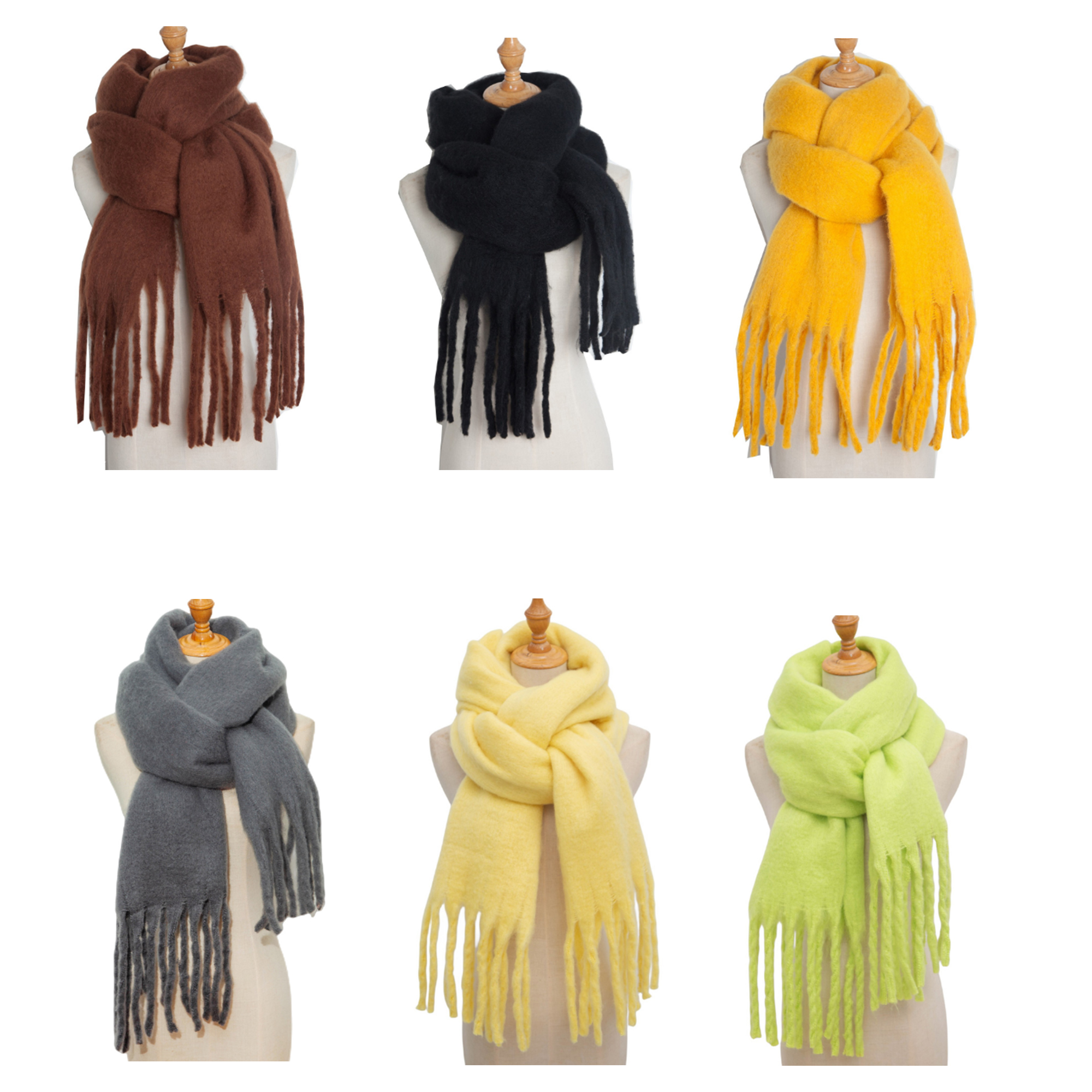 Winter Women's Tassel Scarf Shawl 10