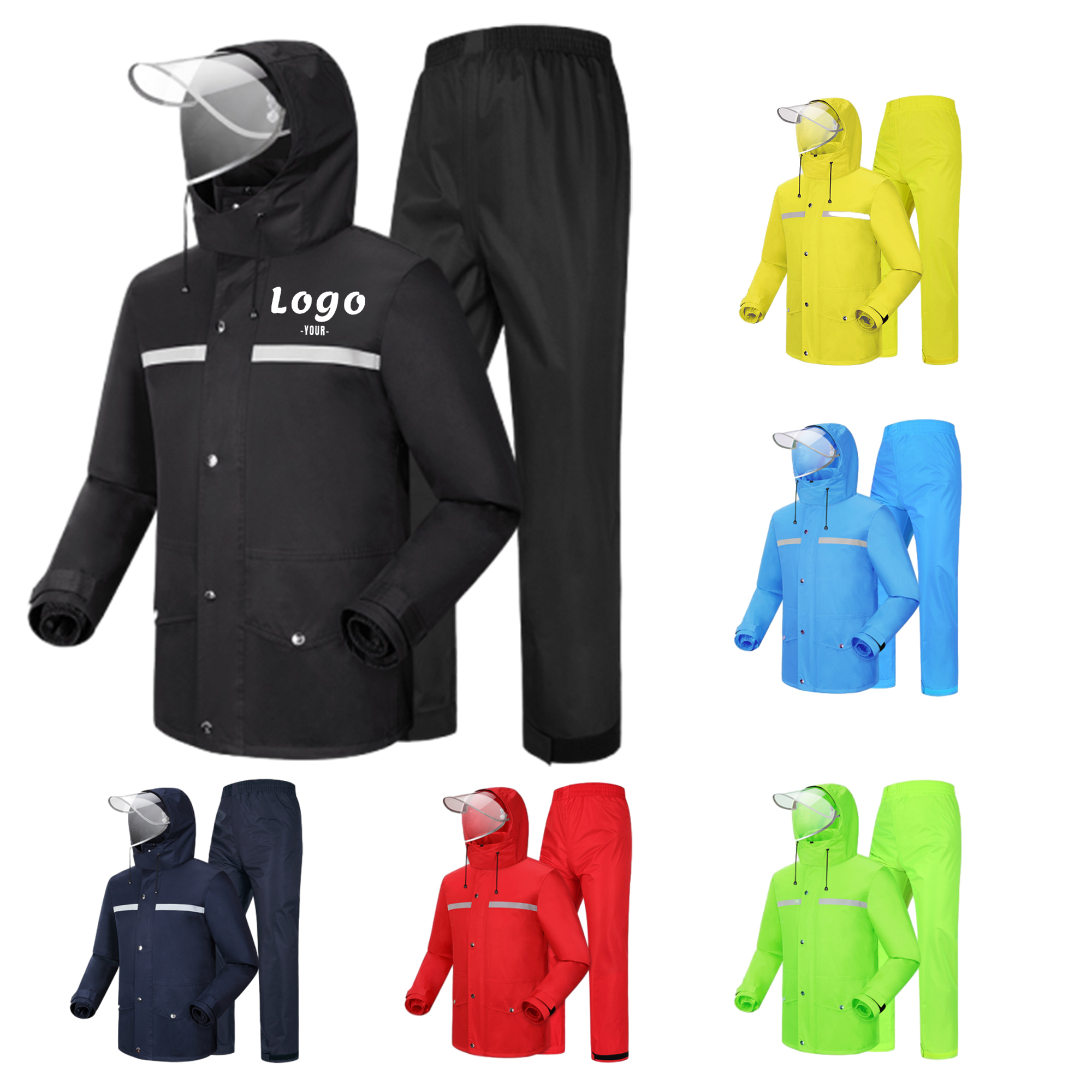 Outdoor Waterproof Rain Jacket & Trousers Two Piece Raincoat  Outfits 3