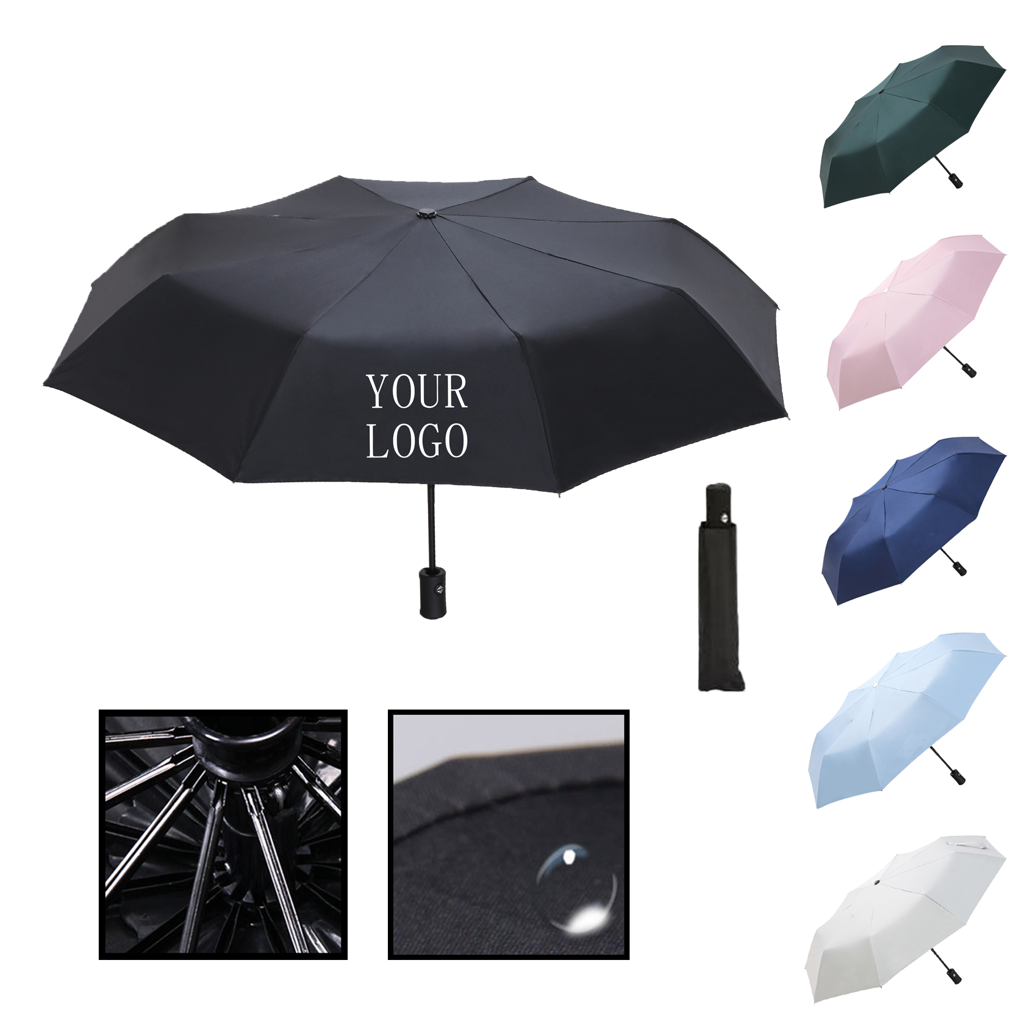 MOQ 20 PCS Auto Open Close Parasol With Logo