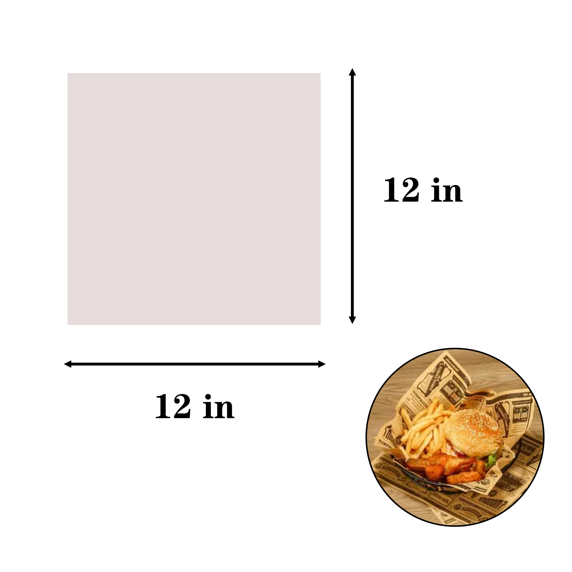 12" x 12" Hamburger Wrappers Greaseproof 5