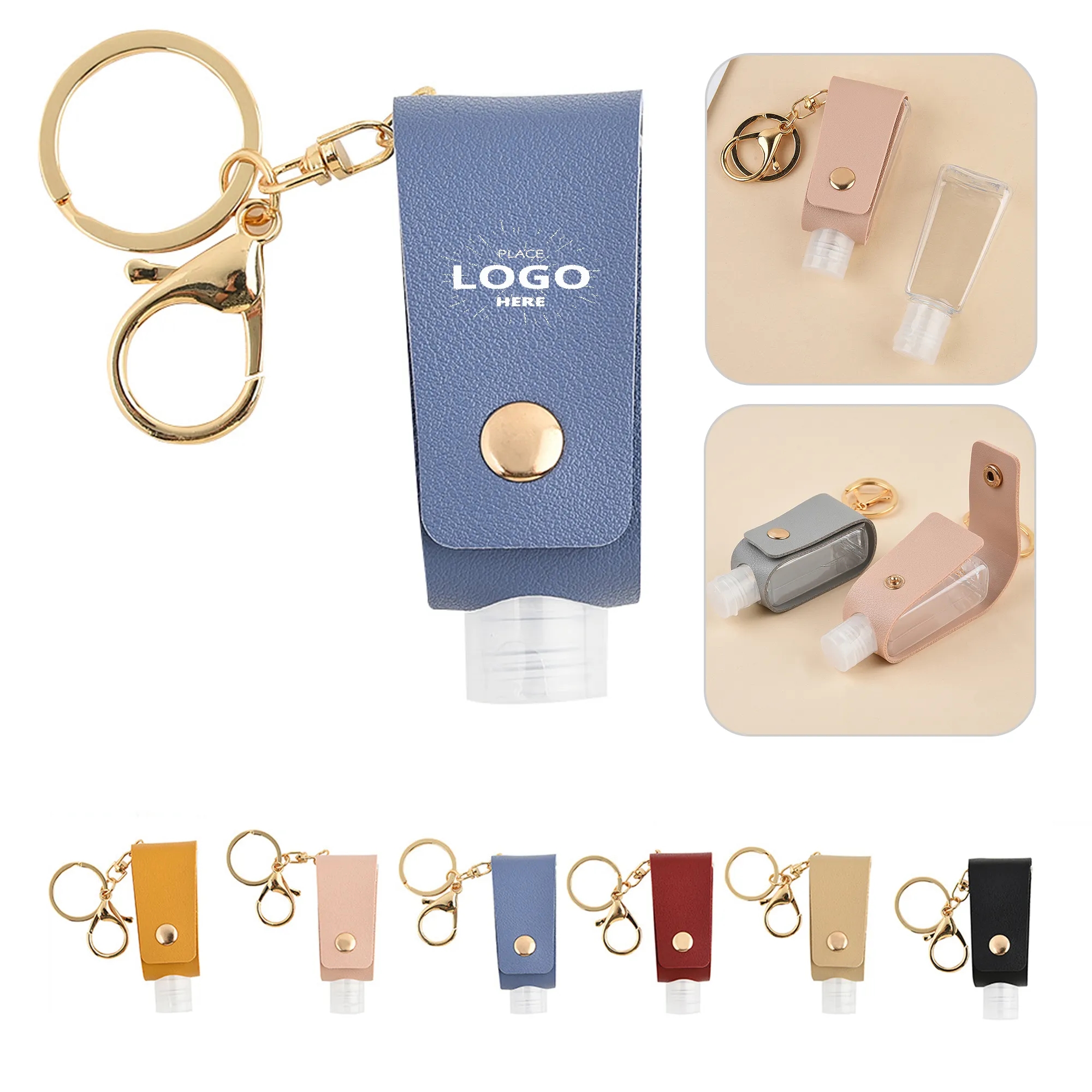 Leather Keychain Holder for Hand Sanitizer