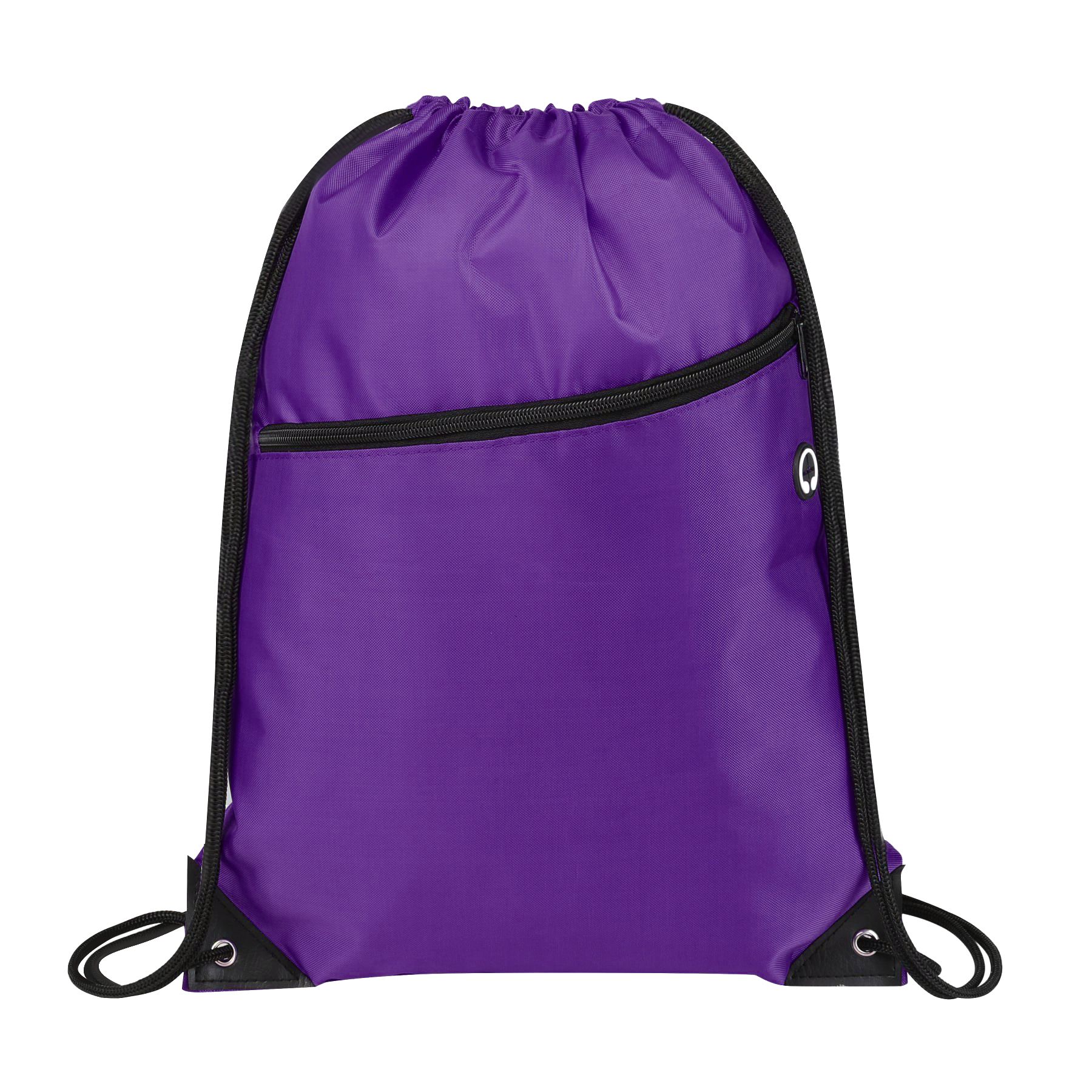 420D Heavy Duty Drawstring Backpack With Front Zipper 31