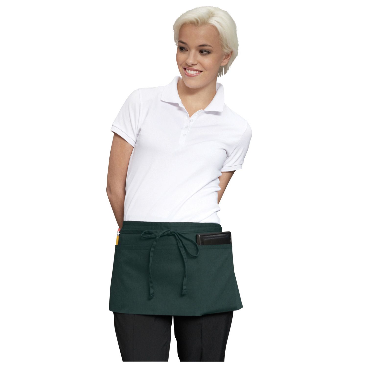 Hunter Green Three-Section Pocket Waist Apron