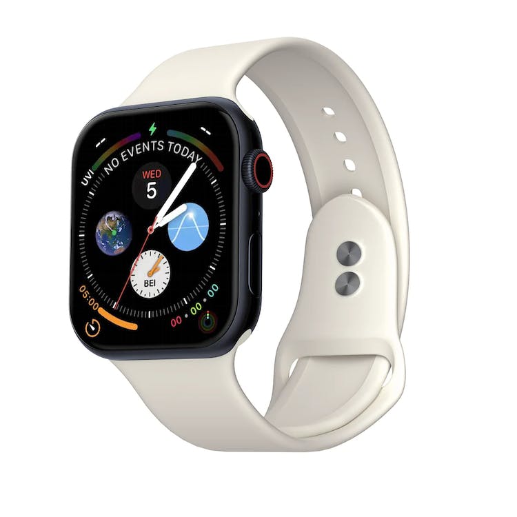 Apple Watch Dual Clasp Bands - Cream Silicone 42mm/44mm/45mm 3