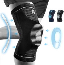 Knee Support Compression Sleeve with Side Stabilizers