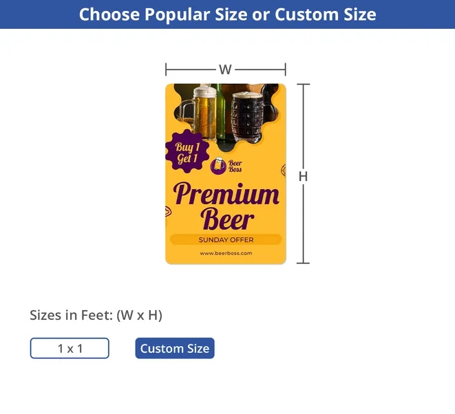 Custom Beer Signs(1' x1') SQFT 9