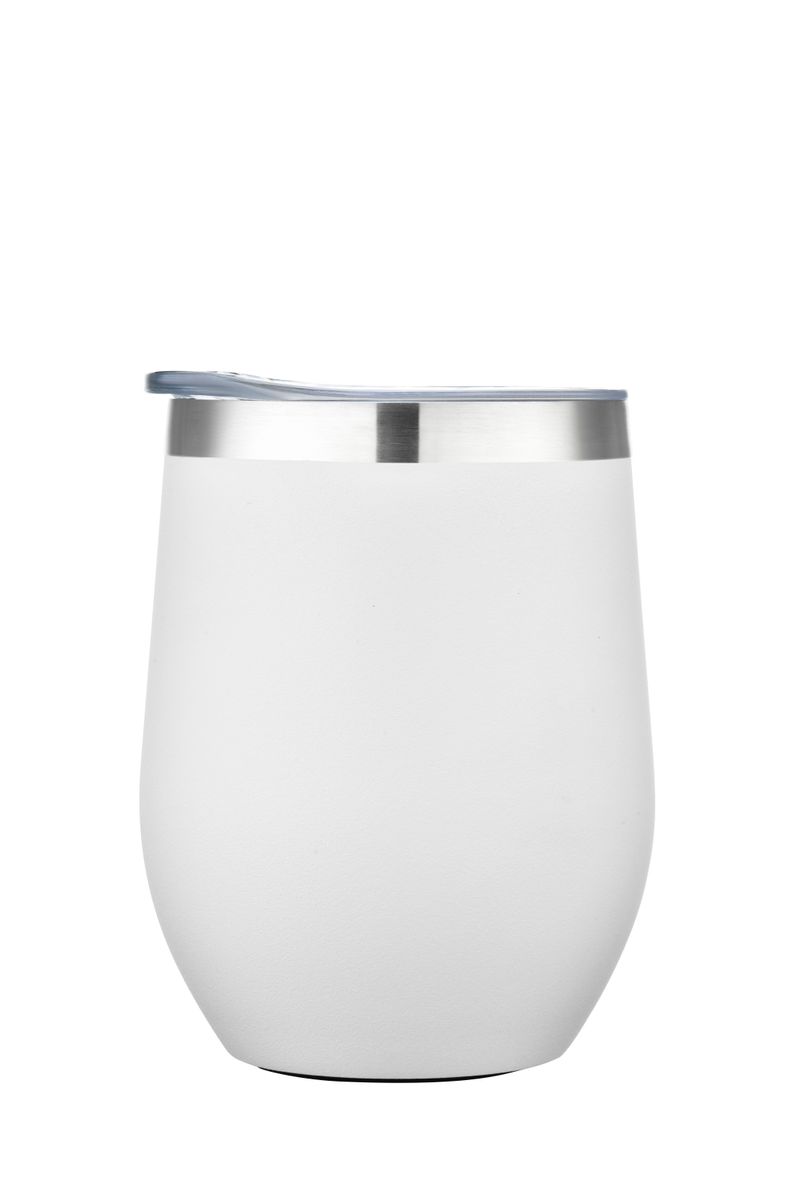 Endura 12 oz White Double Wall SS Vacuum Wine Cup 4